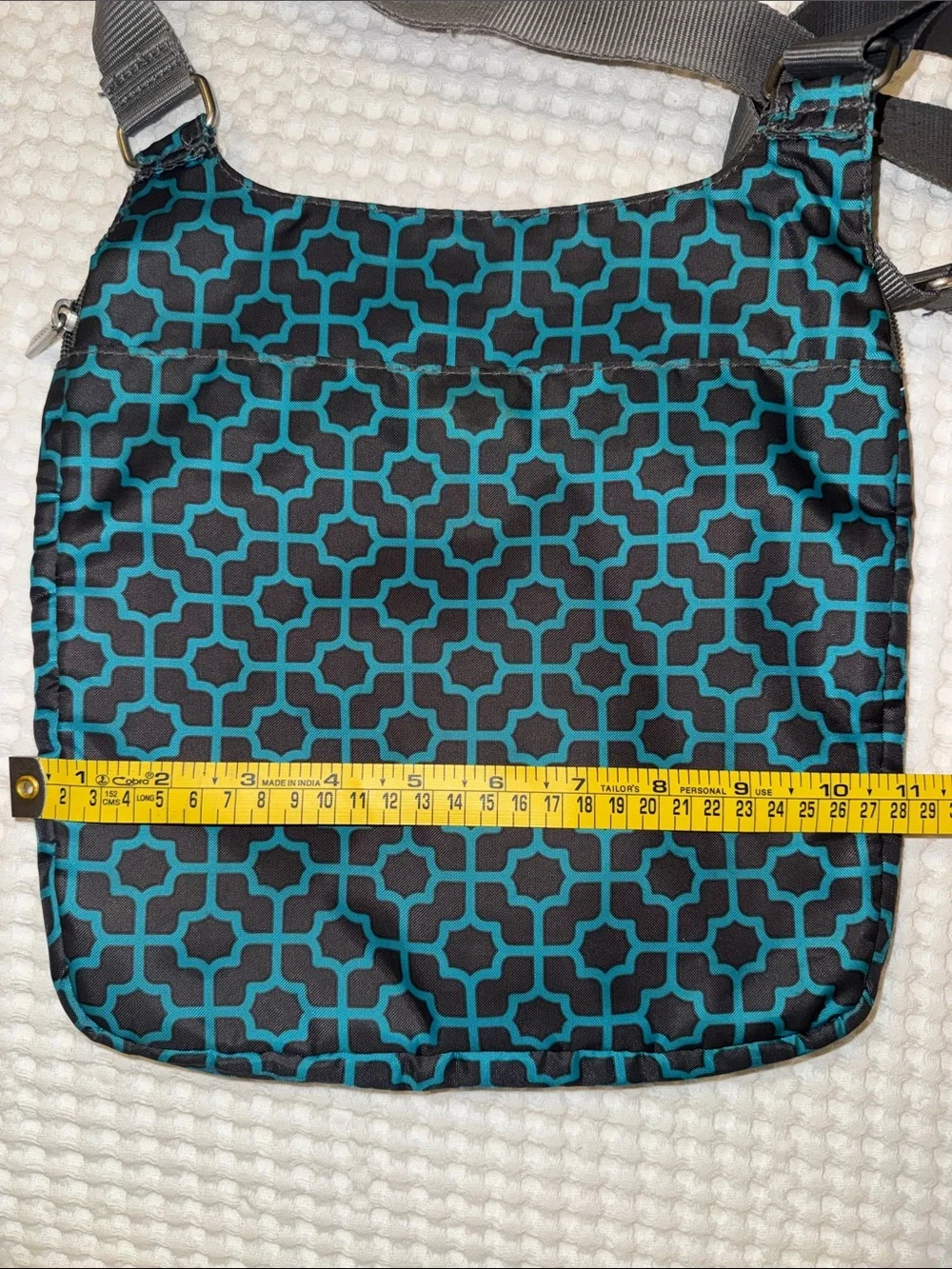 Baggallini Teal/Grey Patterned Crossbody Bag